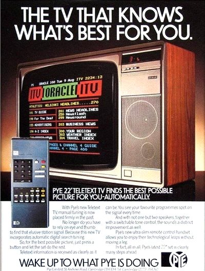PYE Teletext TV Advert 1984